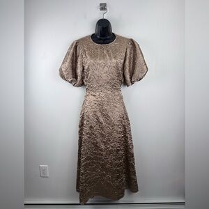 Lisa Says Gah Women Gwen Midi Dress Champaign Size Medium